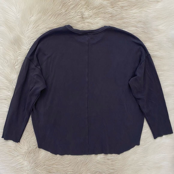 nlt Gray Boxy Fit Asymmetrical Seam Long Sleeve Crew Neck Tee Shirt Made in LA - Picture 5 of 8